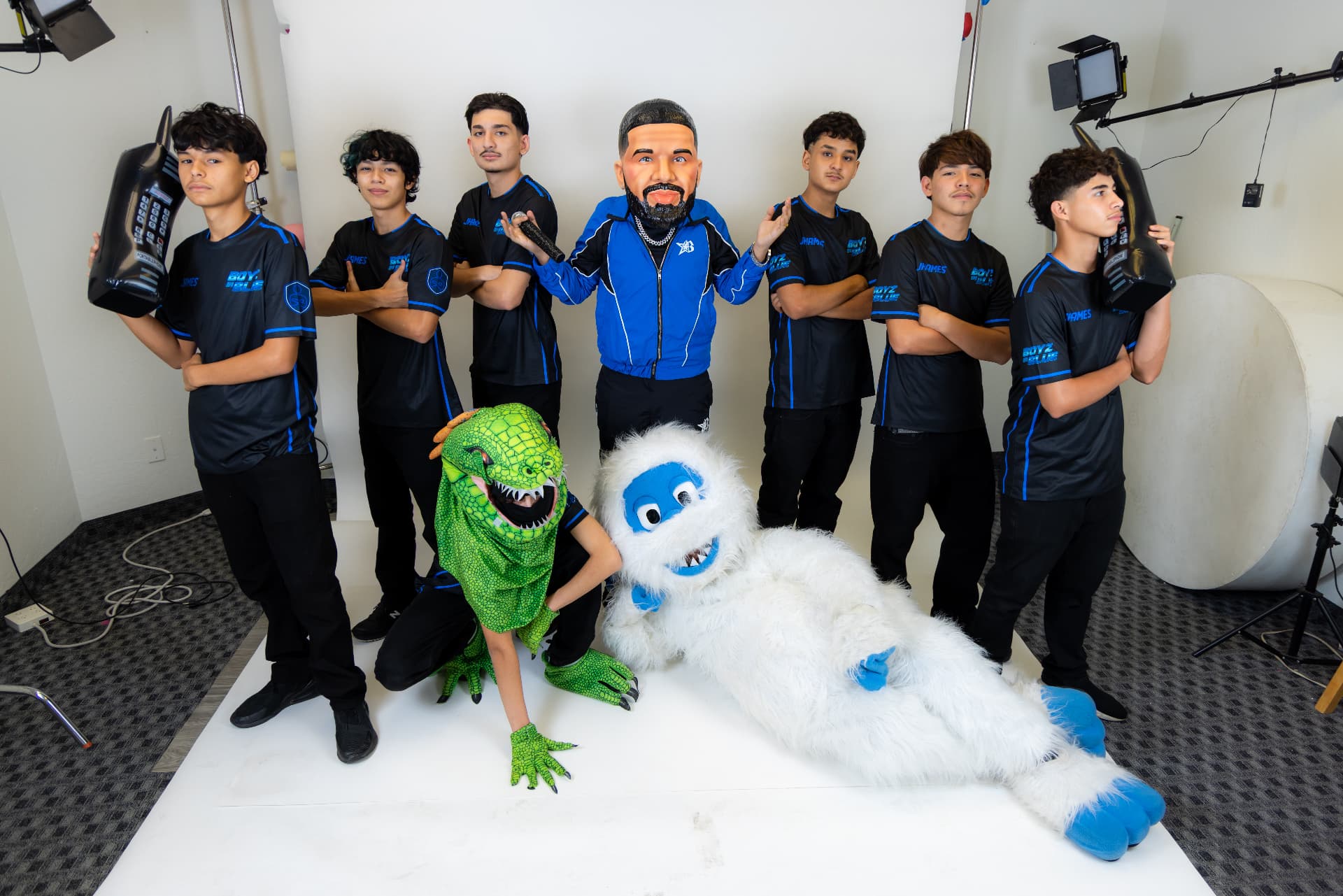 The BOYZ IN BLUE performance crew in studio